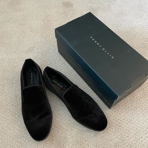Mens Perry Ellis velvet loafer in black